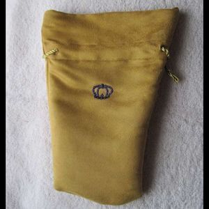 Embroidered Crown Royal Reserve Liquor Tan Suede Fabric Bag Canadian Whiskey